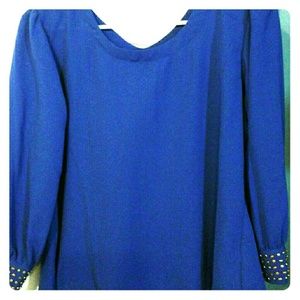 Colbat blue long sleeve blouse